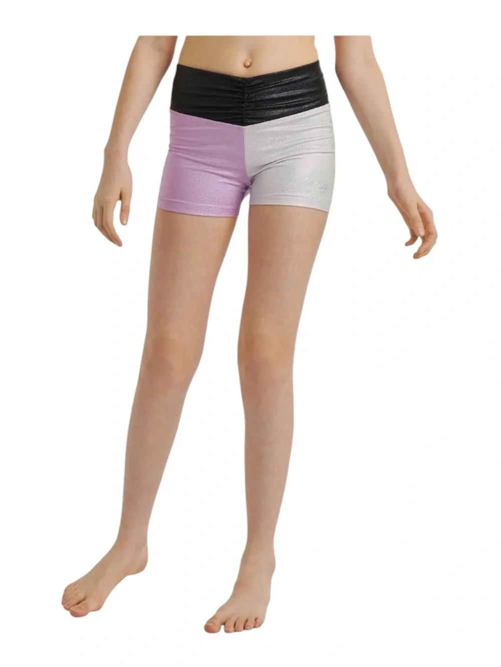 Justice - Cinch shimmering Waistband Dance Shorts - Size: XL